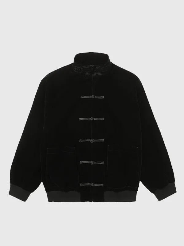 Unisex-CLOT-Velvet-Jacket-Black