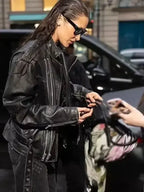 Bella Hadid Leather Jacket