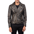Vintage Distressed Brown Sheephide Leather Jacket