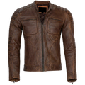 Vintage Racer Biker Brown Slim Fit Jacket