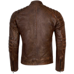 Vintage Racer Biker Brown Slim Fit Jacket Buy