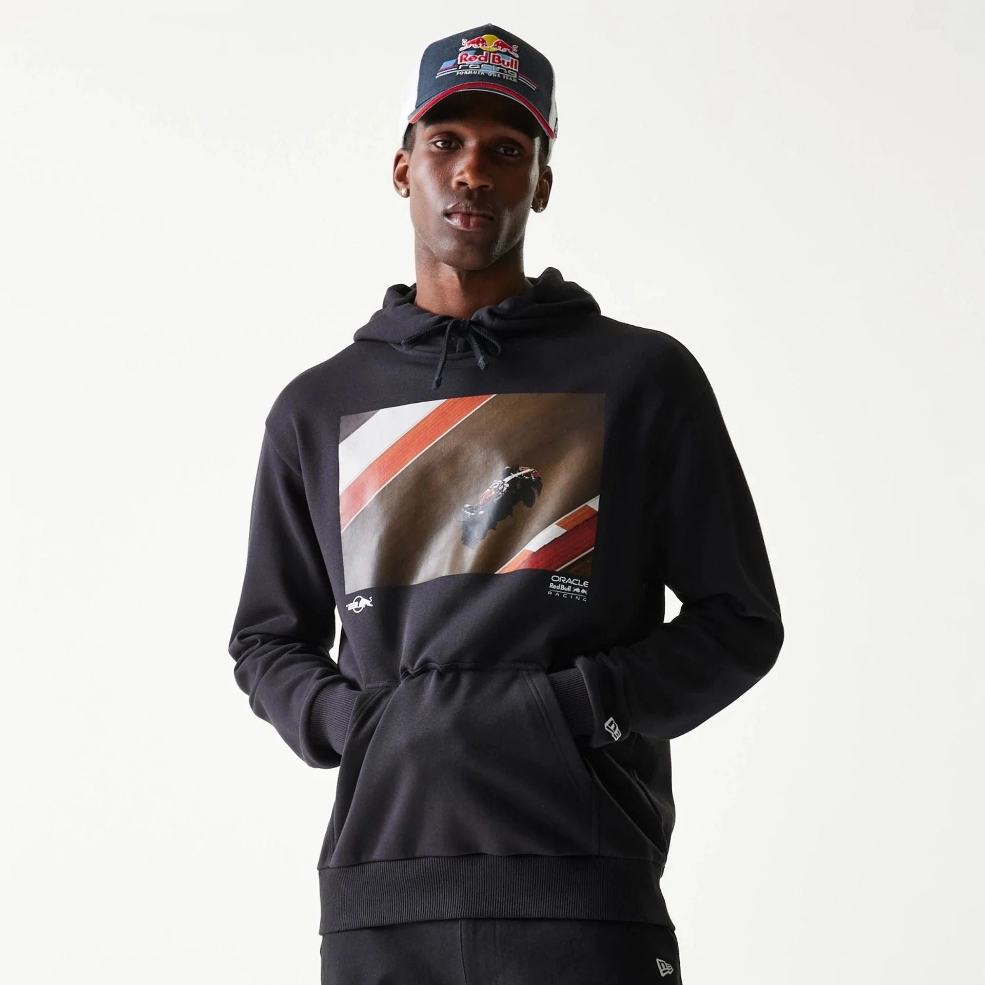 Vintage Red Bull Big Embroidered Logo Racing Hoodie For Men And Women