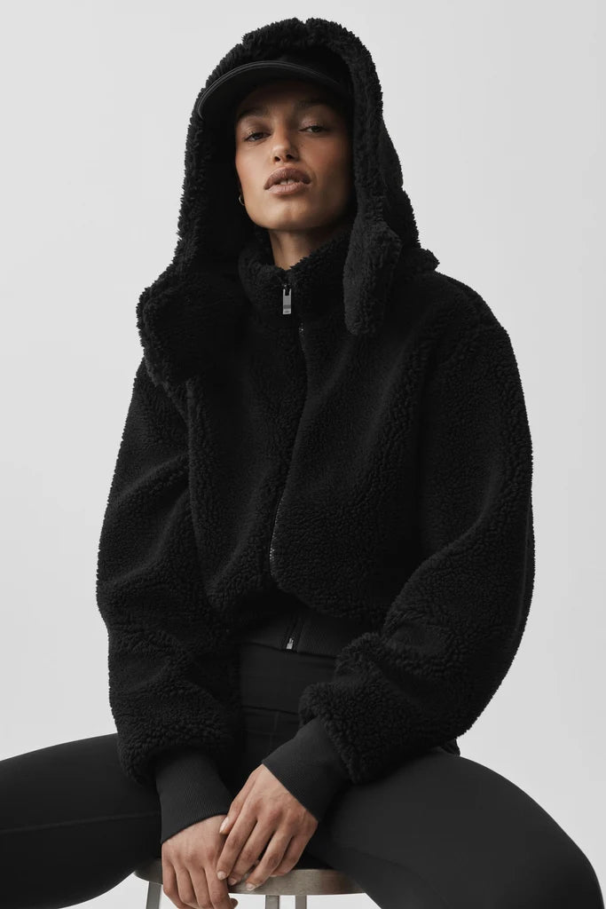 Alo Faux Fur Foxy Jacket Black
