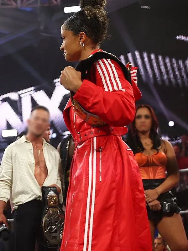 WWE NXT 2026 Kelani Jordan Red Adidas Hooded Coat