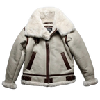 White Shearling Jacket For Winter B3 - Warmth Jacket Zing Apparel
