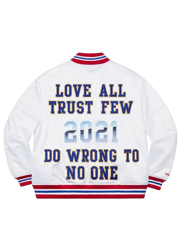 White And Red Supreme Jacket