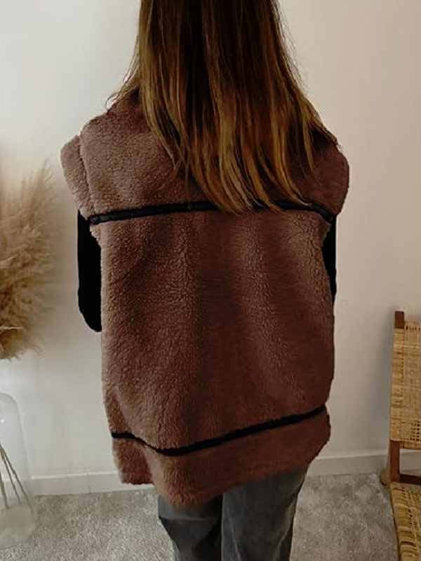 Wild Vacation Rentals Sherry Cola Fuzzy  Vest