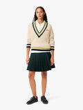 Women's Oversized Wool V-Neck Tennis Sweater