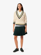 Women's Oversized Wool V-Neck Tennis Sweater