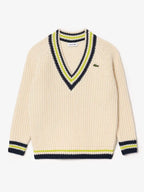 Women's Oversized Wool V-Neck Tennis Sweater