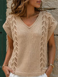 Women's Short Sleeve V-Neck Knit Tee