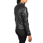Rmuella Leather Biker Jacket Women, Black Zing Apparel
