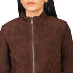 Rumella Mocha Suede Jacket Women, Brown Zing Apparel