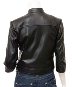 Cropped Leather Jacket, Women Biker Jacket Zing Apparel