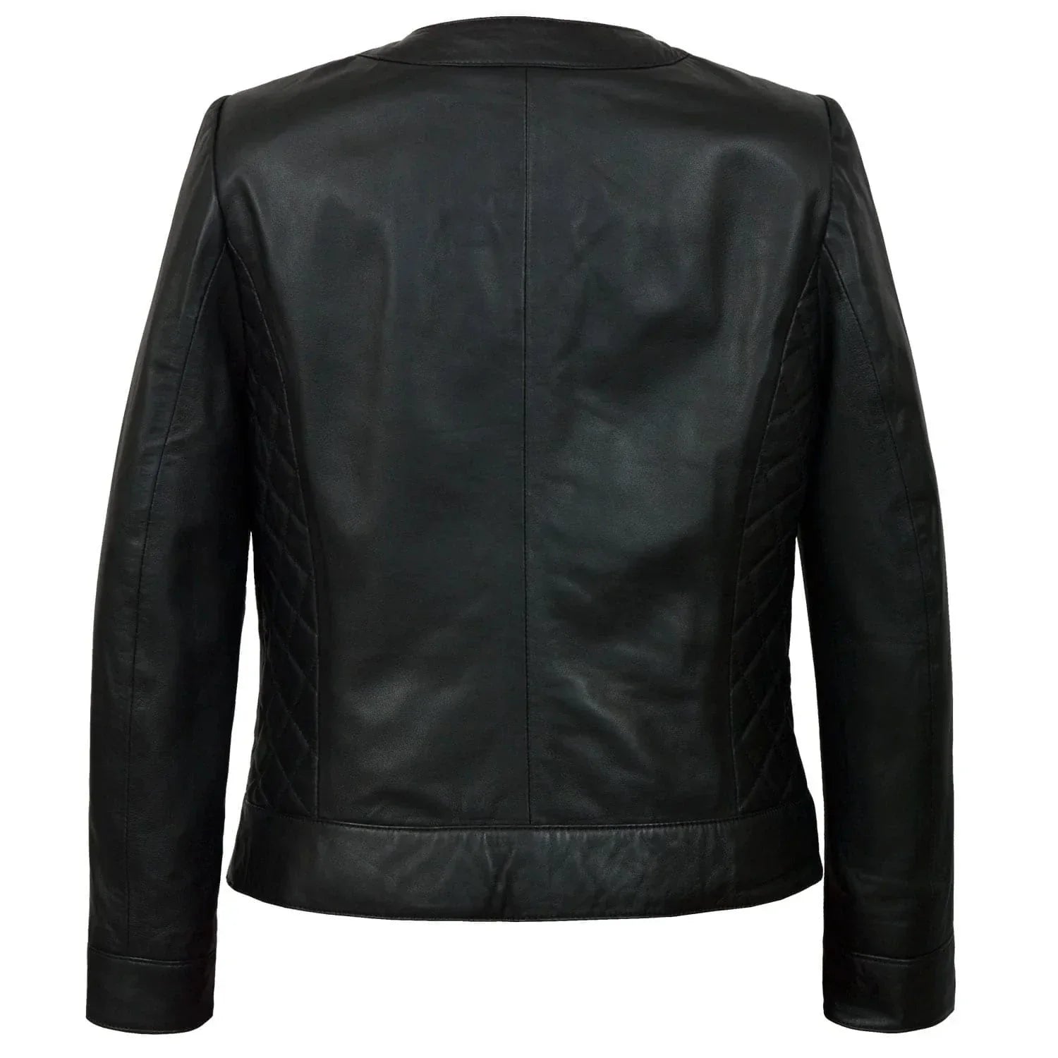 Biker Quilted Leather Jacket Women, Black Zing Apparel