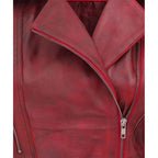 Brando Distressed Women Biker Jacket, Brown Zing Apparel
