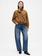 Gap Twill Bubble Jacket Brown