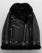 Womens-Shearling-Aviator-Jacket-Black