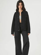 Black Oversized Jean Jacket Womens