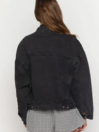 Black Oversized Jean Jacket Womens