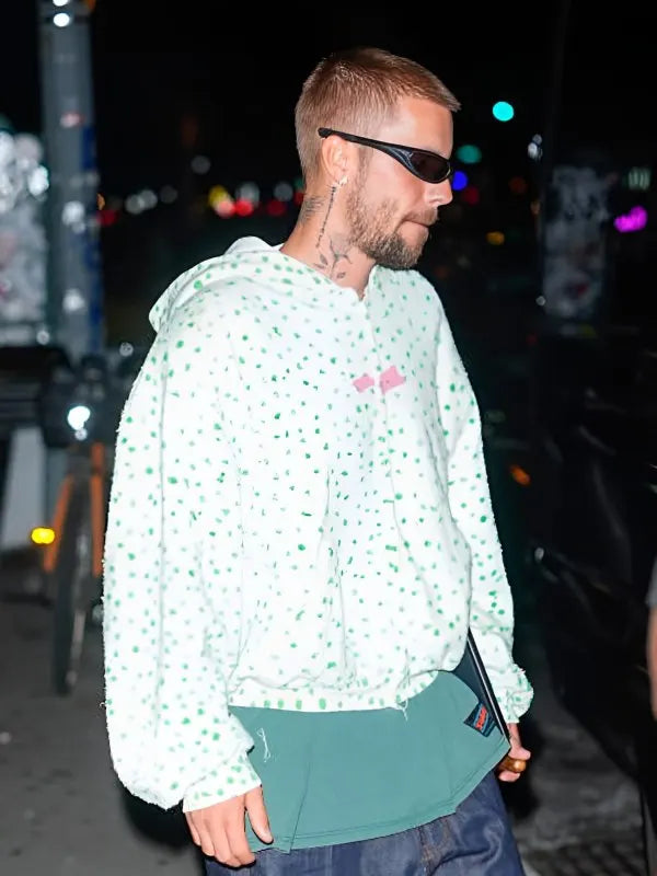 World Cup After-Party Justin Bieber Polka Dot Hoodie