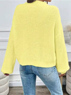Yellow Crewneck Chunky Knit Sweater