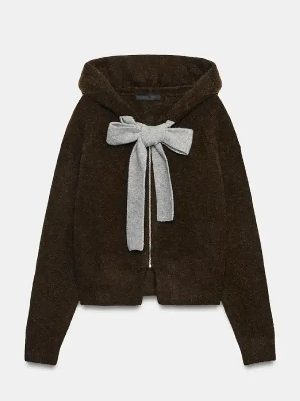 Zara Bow Hoodie Cardigan
