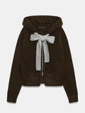 Zara Bow Hoodie Cardigan
