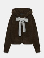 Zara Bow Hoodie Cardigan
