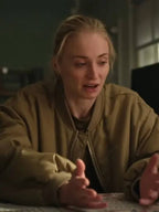 Steal S01 2026 Sophie Turner Brown Bomber Jacket
