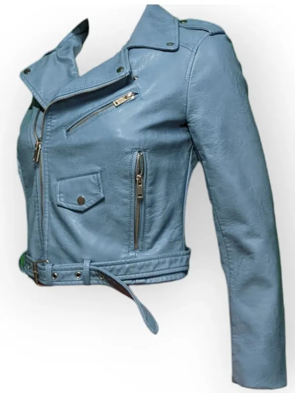 Zara Blue Biker Jacket