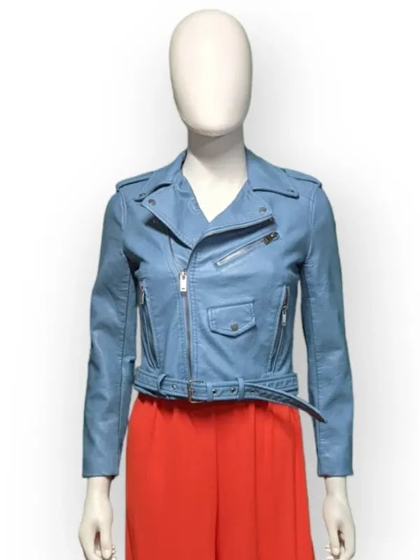 Zara Blue Biker Jacket