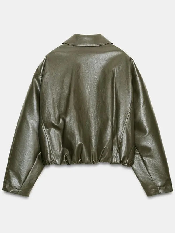 Green Zara Leather Jacket