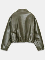 Green Zara Leather Jacket