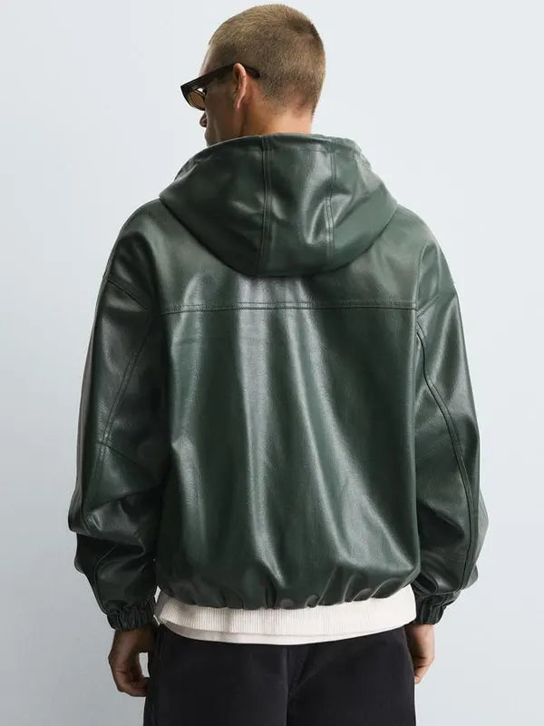 Green Zara Leather Jacket