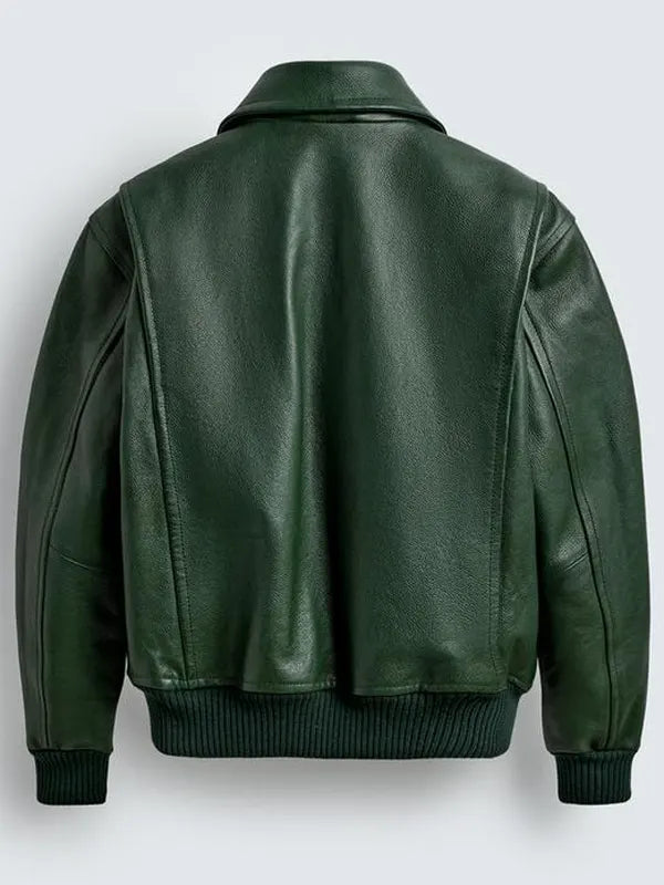 Green Zara Leather Jacket