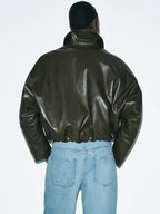 Green Zara Leather Jacket