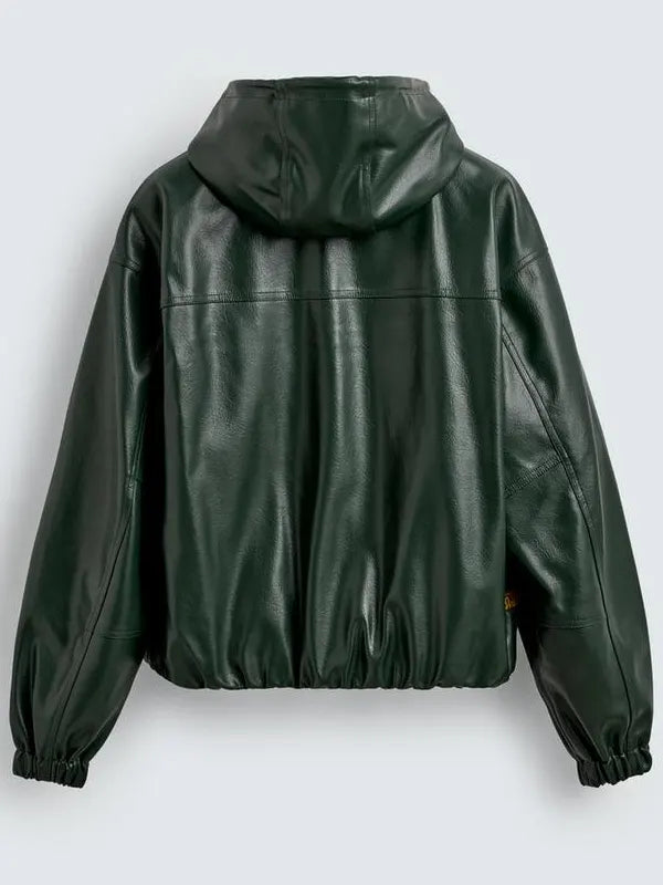 Green Zara Leather Jacket