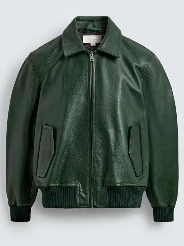 Green Zara Leather Jacket