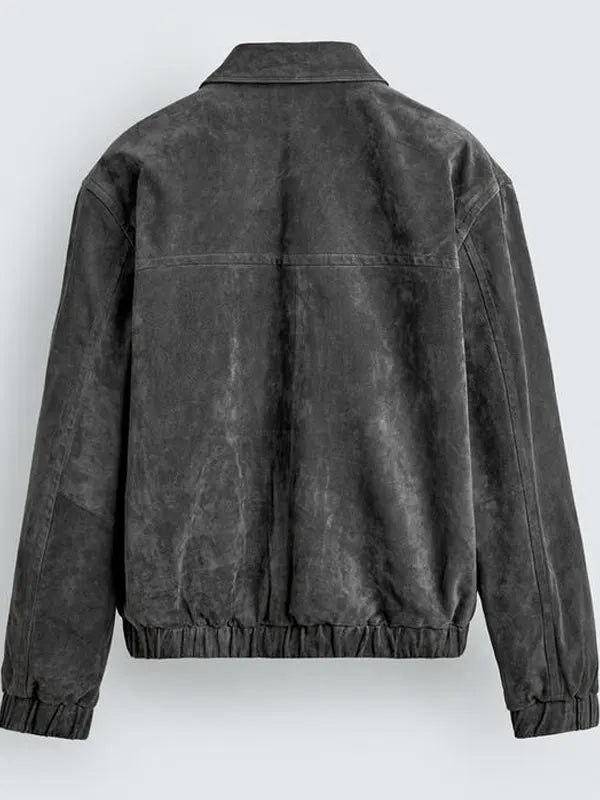 Zara Suede Jacket Men Grey