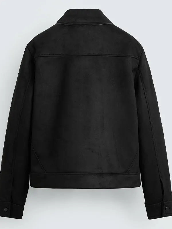 Zara Suede Jacket Men Black