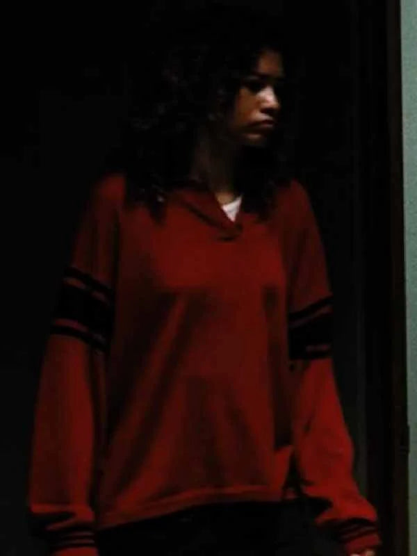 Euphoria S03 Zendaya Coleman Red Stripe Sweatshirt
