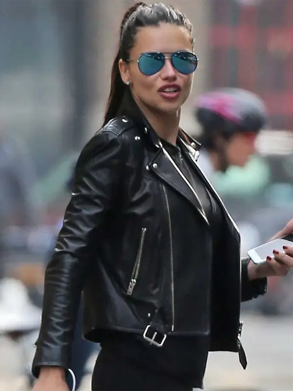 Adriana Lima Leather Jacket