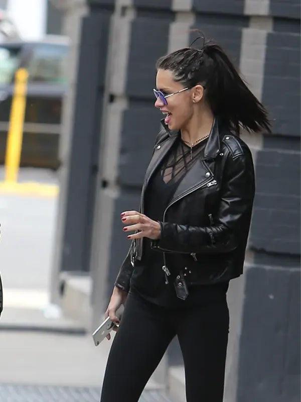Adriana Lima Leather Jacket