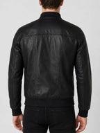 Black Leather Bomber Jacket