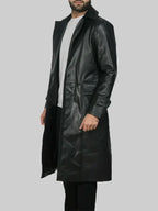 Black Leather Duster Coat