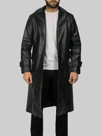 Black Leather Duster Coat
