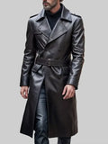 Black Leather Trench Coat