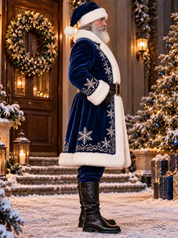 Blue Velvet Santa Claus Costume