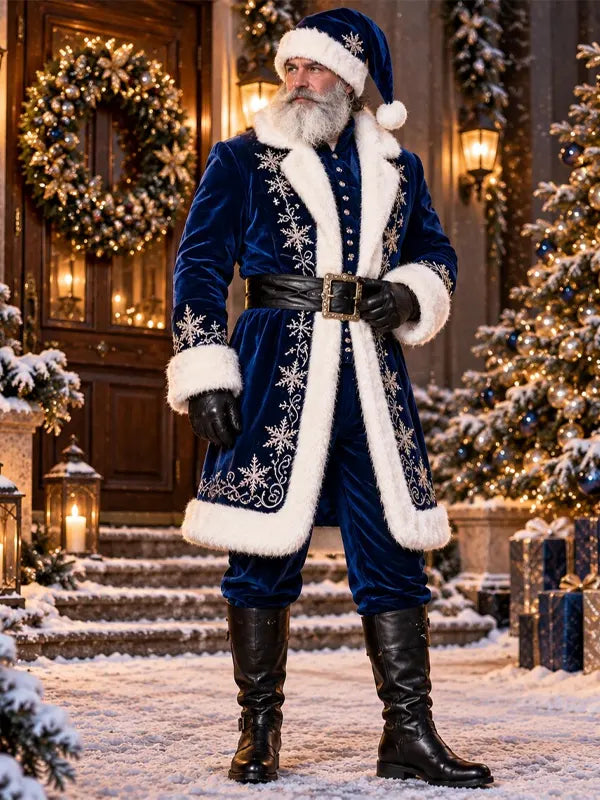 Blue Velvet Santa Claus Costume